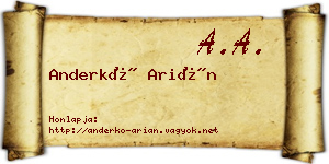 Anderkó Arián névjegykártya